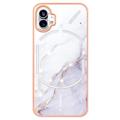 Marble Pattern Electroplated IMD Nothing Phone (1) TPU Case - White