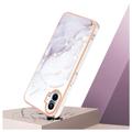Marble Pattern Electroplated IMD Nothing Phone (1) TPU Case - White