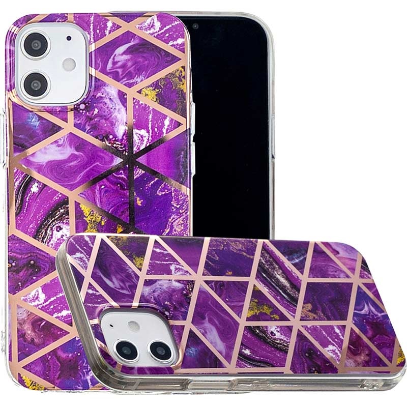 Marble Pattern Electroplated Imd Iphone 12 Mini Tpu Case