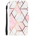 Marble Pattern Samsung Galaxy Xcover 5 Wallet Case - Pink / White