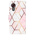 Marble Pattern Samsung Galaxy Xcover 5 Wallet Case - Pink / White