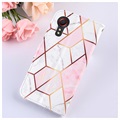 Marble Pattern Samsung Galaxy Xcover 5 Wallet Case - Pink / White