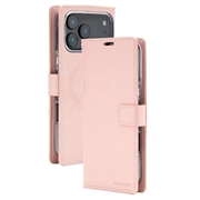 iPhone 18 Pro Max/17 Pro Max Mercury Goospery BlueMoon Diary MagSafe Wallet Case - Rose Gold
