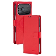 iPhone 18 Pro/17 Pro Mercury Goospery BlueMoon Diary MagSafe Wallet Case - Red