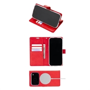 iPhone 18 Pro/17 Pro Mercury Goospery BlueMoon Diary MagSafe Wallet Case - Red