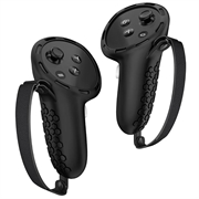 thumbnail image 2 of Oculus Quest 2 Controller Grips - Anti-Slip Silicone Cover With Hand Straps - Black Protective Case 2 of 9