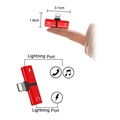 Mini T-Shape 2-in-1 Lightning Adapter - iPhone XS Max/XS/XR - Red