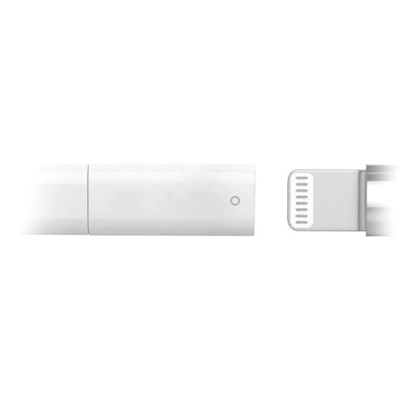 Miniature Portable Apple Pencil Lightning Adapter White