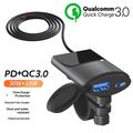 Motorcycle Phone Charger - 30W USB-C PD, 18W USB-A - Black