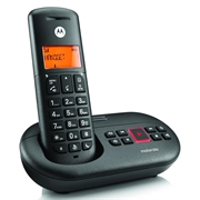 Motorola E211 DECT Cordless Phone with Digital Answering Machine - Black