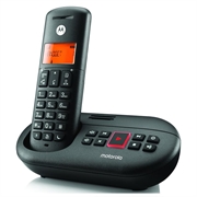 Motorola E211 DECT Cordless Phone with Digital Answering Machine - Black