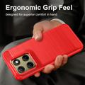 Motorola Edge (2026) Brushed TPU Case - Carbon Fiber - Red