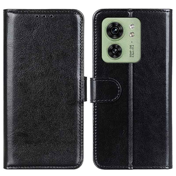 Motorola Edge 40 Wallet Case with Magnetic Closure - Black