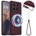 Motorola Edge 70 Liquid Silicone Case - MagSafe Compatible - Wine Red