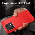 Motorola Edge 70 Max/Lenovo Legion Y70 (2026) Brushed TPU Case - Carbon Fiber - Red