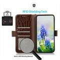 Motorola Edge 70 Max Crocodile Series Wallet Leather Case with RFID - Brown