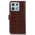 Motorola Edge 70 Max Crocodile Series Wallet Leather Case with RFID - Brown