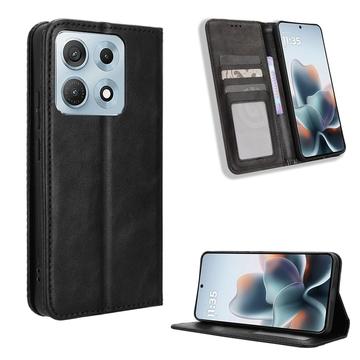 Motorola Edge 70 Max Retro Wallet Case with Magnetic Closure - Black