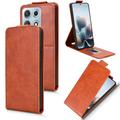 Motorola Edge 70 Max Vertical Flip Case with Stand - Brown