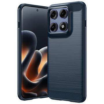 Motorola Edge 70 Pro Brushed TPU Case - Carbon Fiber - Blue