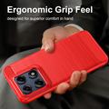 Motorola Edge 70 Pro Brushed TPU Case - Carbon Fiber - Red
