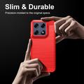 Motorola Edge 70 Pro Brushed TPU Case - Carbon Fiber - Red