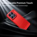 Motorola Edge 70 Pro Brushed TPU Case - Carbon Fiber - Red