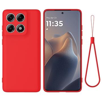 Motorola Edge 70 Pro Liquid Silicone Case with Hand Strap - Red