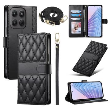 Motorola Edge 70 Pro Luxury Quilted Wallet Case - Black