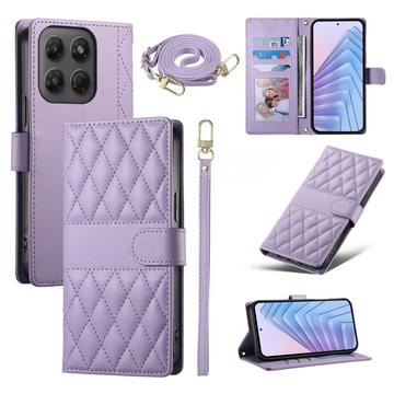 Motorola Edge 70 Pro Luxury Quilted Wallet Case - Purple