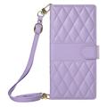 Motorola Edge 70 Pro Luxury Quilted Wallet Case - Purple