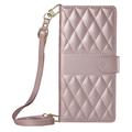 Motorola Edge 70 Pro Luxury Quilted Wallet Case - Rose Gold