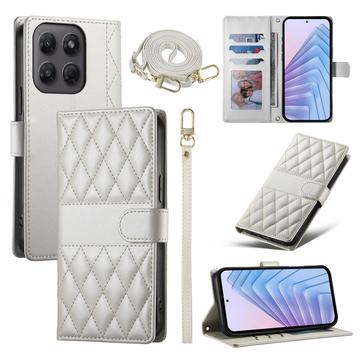 Motorola Edge 70 Pro Luxury Quilted Wallet Case - Beige