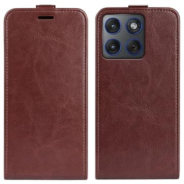 Motorola Edge 70 Vertical Flip Case with Card Slot - Brown