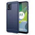 Motorola Moto E13 Brushed TPU Case - Carbon Fiber - Blue