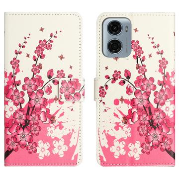 Motorola Moto G05/E15 Style Series Wallet Case - Pink Flowers