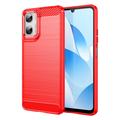 Motorola Moto G06/G06 Power Brushed TPU Case - Carbon Fiber - Red