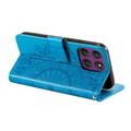 Motorola Moto G37 Power Mandala Wallet Case with Wrist Strap - Blue