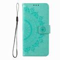 Motorola Moto G37 Power Mandala Wallet Case with Wrist Strap - Mint Green