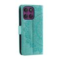 Motorola Moto G37 Power Mandala Wallet Case with Wrist Strap - Mint Green