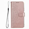 Motorola Moto G37 Power Mandala Wallet Case with Wrist Strap - Pink