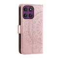 Motorola Moto G37 Power Mandala Wallet Case with Wrist Strap - Pink