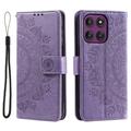 Motorola Moto G37 Power Mandala Wallet Case with Wrist Strap - Purple