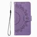 Motorola Moto G37 Power Mandala Wallet Case with Wrist Strap - Purple