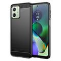 Motorola Moto G54 Brushed TPU Case - Carbon Fiber - Black