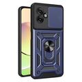 Motorola Moto G55 Rotary Ring Hybrid Case with Camera Shield - Blue