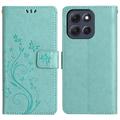 Motorola Moto G56 Butterfly Series Wallet Case - Cyan