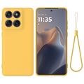 Motorola Moto G67 Power Liquid Silicone Case with Hand Strap - Yellow