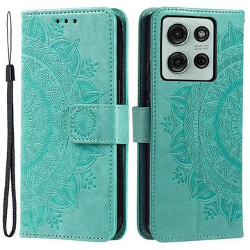 Motorola Moto G75 Mandala Series Wallet Case - Green