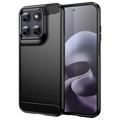 Motorola Moto G77/G67 Brushed TPU Case - Carbon Fiber - Black